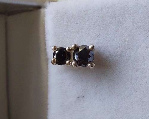 0.19ctw Black Diamond Silver Stud Earrings