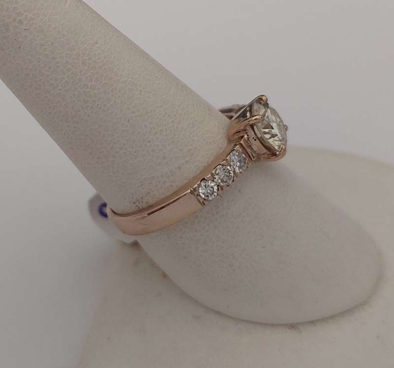 **CD DESIGNER JEWELRY** 1.03ct Moissanite and Diamond Ring in Yellow Gold