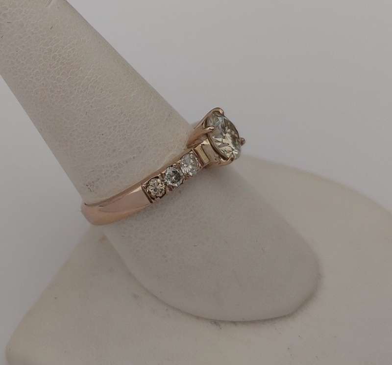 **CD DESIGNER JEWELRY** 1.03ct Moissanite and Diamond Ring in Yellow Gold