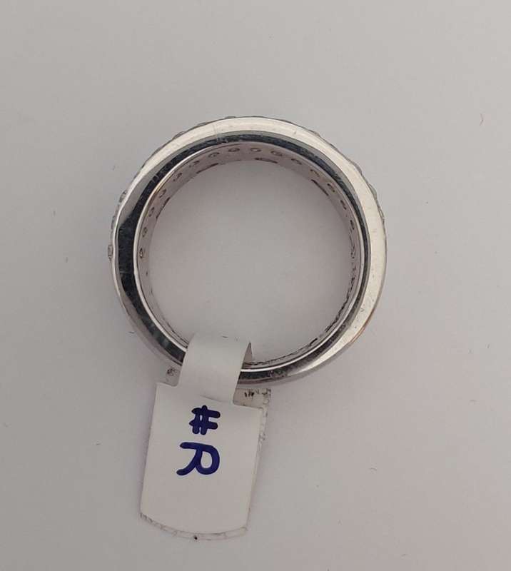 *CD DESIGNER JEWELRY* 1.30ctw CZ Broad Silver Band