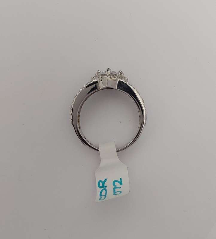 *CD DESIGNER JEWELRY* 1.5ct Trillion Halo CZ Ring in Silver Size R
