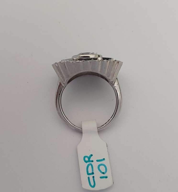 *CD DESIGNER JEWELRY* 3ct Cushion CZ Ring in Silver- Size R