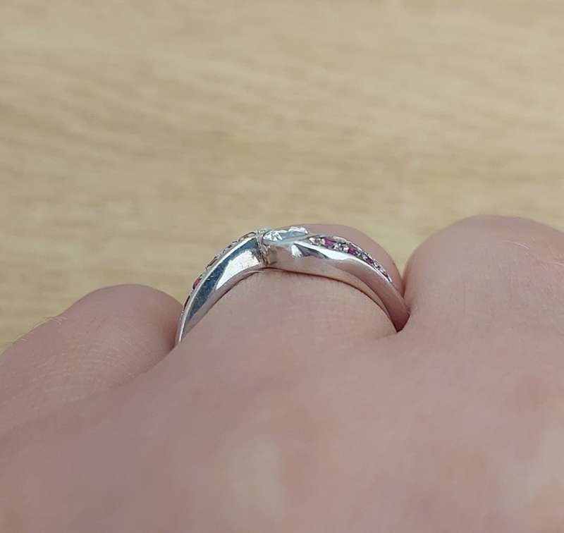 925 Sterling Silver Ruby Red CZ Band -Size 9.25