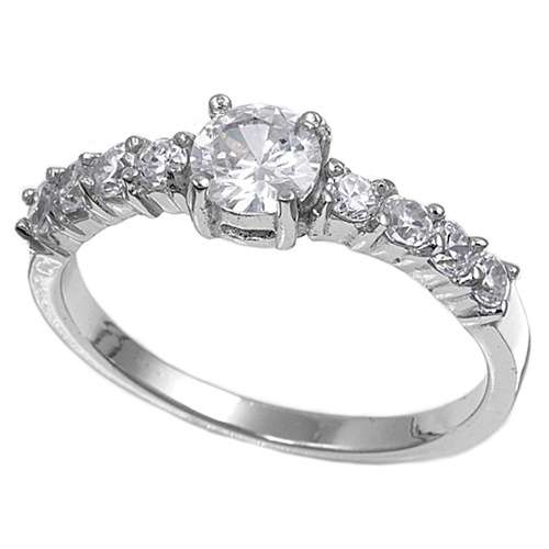 0.50ct Solitaire and Accent CZ Ring Size 7.5