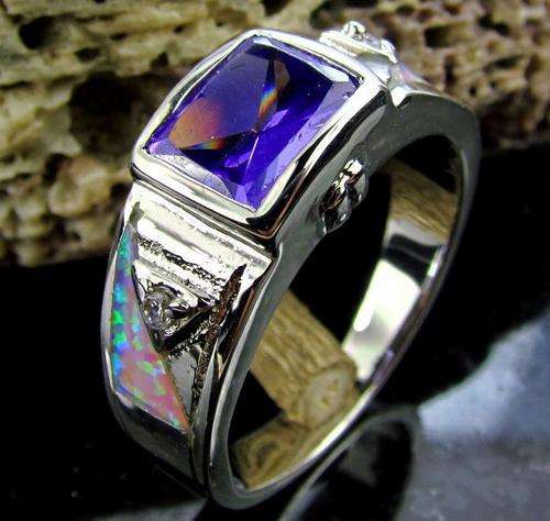 0.75ct Simulated Amethyst Ring Size 7