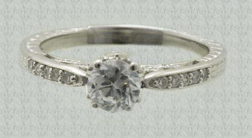 0.65ct CZ Solitaire Ring Size 7/ 8