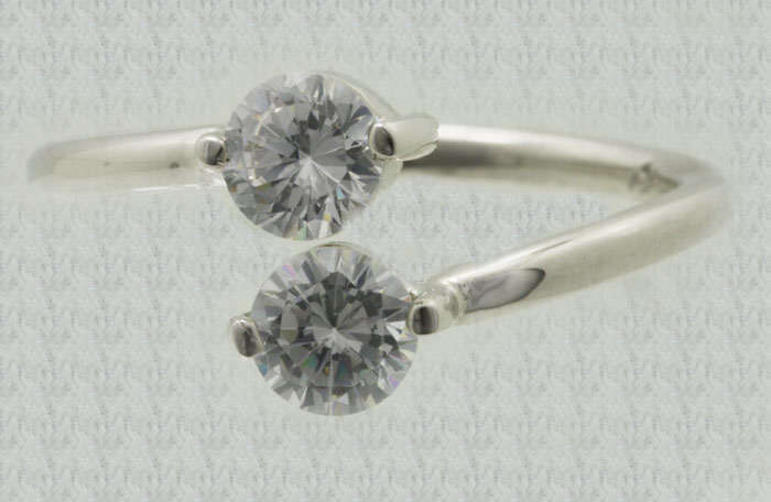 1.00ct Simulated Diamond Ring in 18K White Gold Plating Size 7/ 8