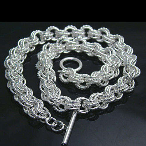 **GORGEOUS**Patterned Fine Silver 40cm Necklace***