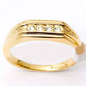 Gold PLATED CZ Cocktail Ring Band