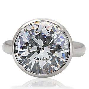 Stainless Steel 6.5ct Cubic Zirconia Solitaire Engagement Ring Size 6-10