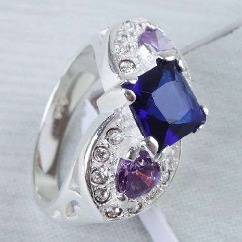 Blue and Purple Trilogy Ring Size 7/ 8