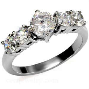 **BRAND NEW ARRIVAL** Stainless Steel 1.75ct CZ Eternity Style Engagement Ring**