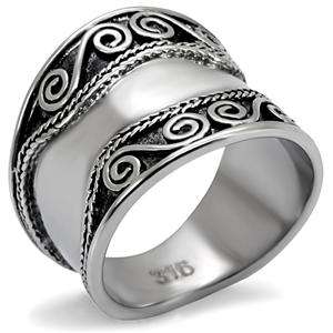 **BRAND NEW ARRIVAL** Stainless Steel Antique Inspired Decorated Ring*Size 7-10**