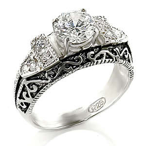 **BRAND NEW ARRIVAL**SPARKLING 1.00ct Simulated Diamond Engagement Ring in 925 Sterling Silver**