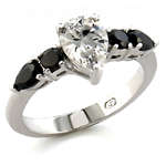 1.25ct CubicZirconia Ring with 0.80ct Black CZs