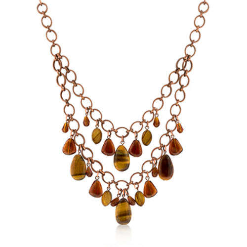 Beaded Rose Copper Necklace