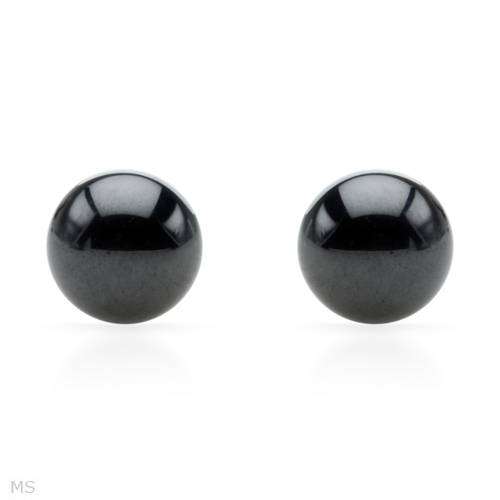 2.60ctw Natural Hematite Stud Earrings in 14K Yellow Gold