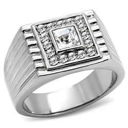 **BRAND NEW ARRIVAL**Men's Stainless Steel Ring with Austrian Crystals**Size 8/9/10/12/13**