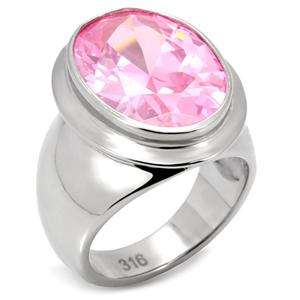 18ct Pink Cubic Zirconia Broad Band Ring Size 7/ 9/ 10
