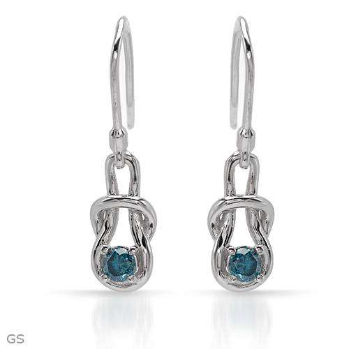 **NEW ARRIVAL**SPARKLING****0.18ctw Natural Blue Diamond Earrings in 10kt White Gold**