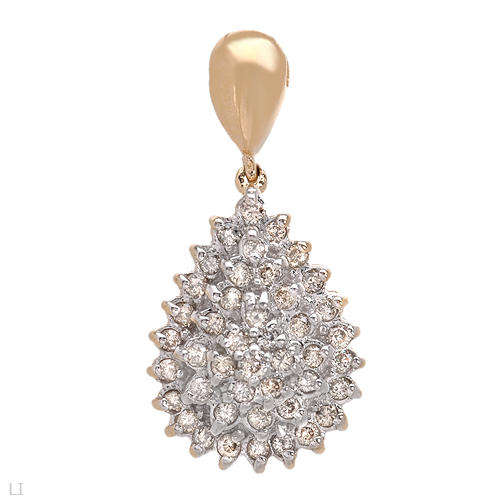 0.75ctw Diamond Cluster Pendant in 14k Yellow Gold