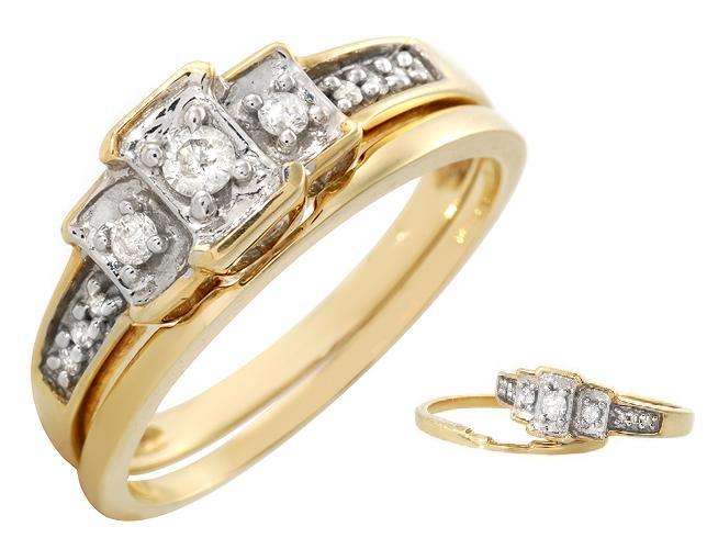 Trilogy Diamond Set in 10K Yellow Gold