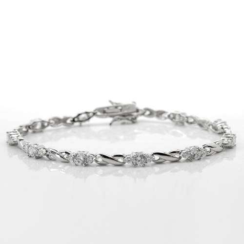 925 Sterling Silver Bracelet with 7.65ctw CubicZirconias