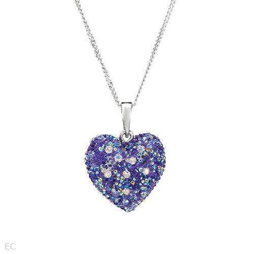 Cluster Purple Heart pendant with Necklace
