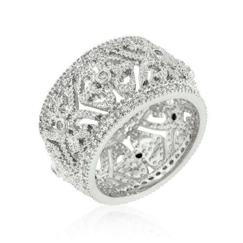**JUST ARRIVED**Dazzling Filigree Crest Eternity Ring*Size 5-10**