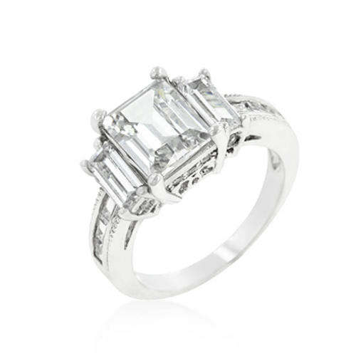 **JUST ARRIVED**Dazzling 5.1ctw Emerald Cut Triplet Engagement Ring*Size 5-10**