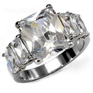 Stainless Steel 7.50ctw Cubic Zirconia Engagement Ring Size 5/6/8/9/10