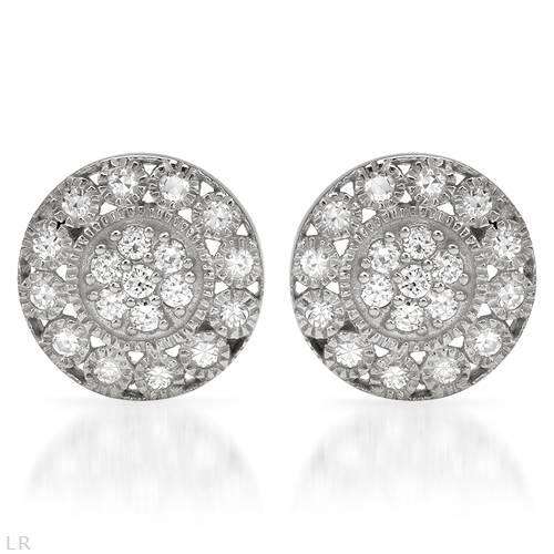 1.90ctw CZ Cluster Earrings in 925 Sterling Silver