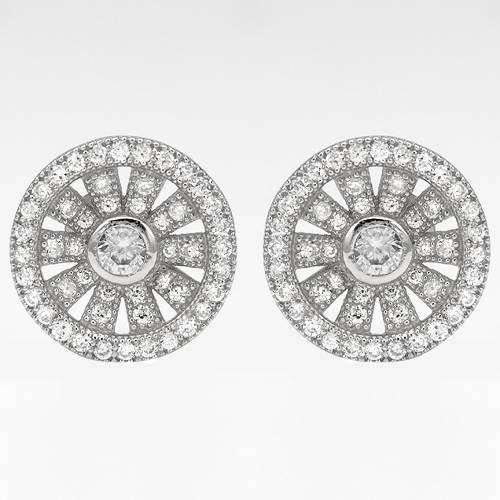 CZ Cluster Studs in Silver