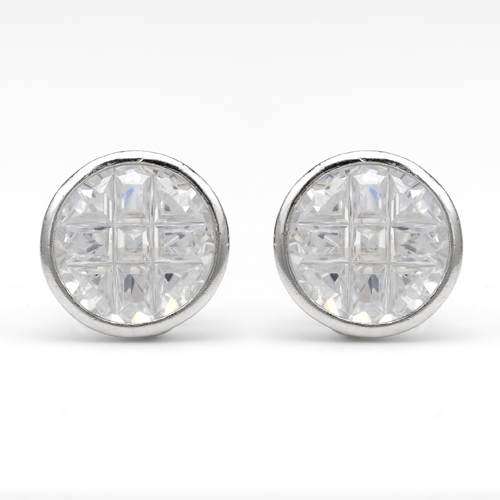 10.40ctw Round Cubic Zirconia Studs in 925 Sterling Silver