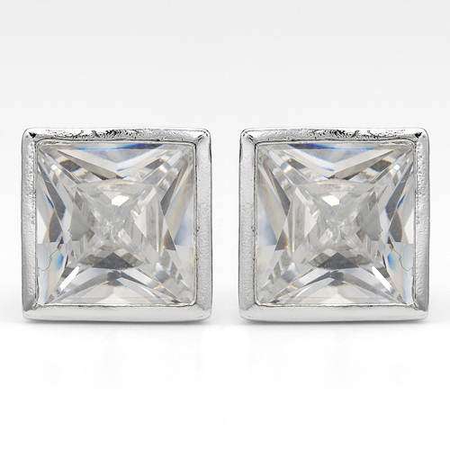 8ctw Princess Studs in 925 Sterling Silver