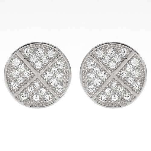 Round CZ Studs in 925 Sterling Silver