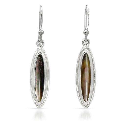 Mother of Pearl Drop Earrings in 925 Sterling Silver