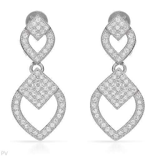 Cubic Zirconia Earrings in 925 Sterling Silver