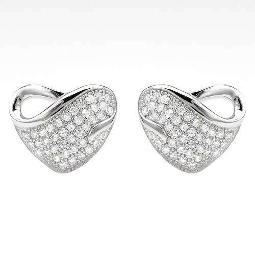 Heart Cubic Zirconia Earrings in 925 Sterling Silver