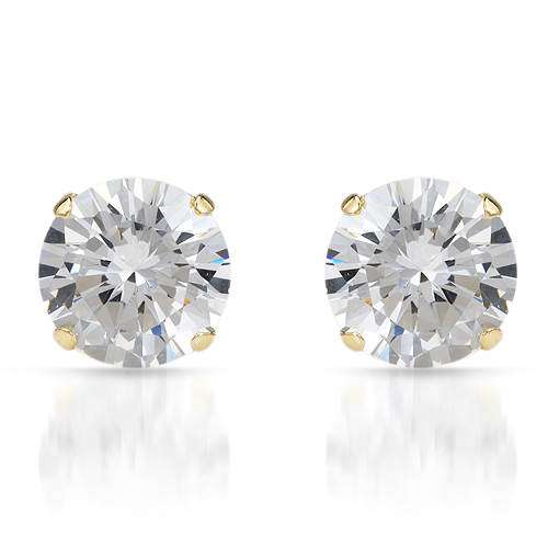 8.50ctw CZ Stud Earrings in 925 Sterling Silver with 10K Gold Plated finish