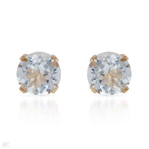 2.20ctw Natural Topaz Stud Earrings in 10K Yellow Gold