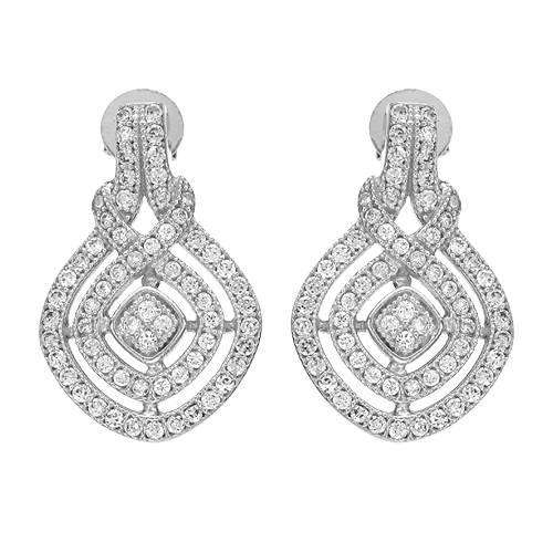 Cz Vintage Drop Earrings in 925 Sterling Silver