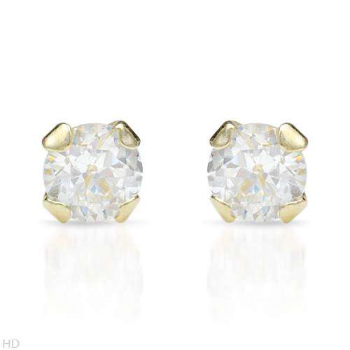 0.90ctw CubicZirconia studs in 925 Sterling Silver with 14K Gold Plated Finish