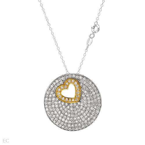 17.70ctw CZ Cluster Pendant and Chain in 925 Sterling Silver