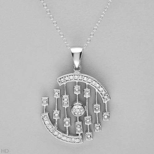 1.25ctw CZ Pendant and Chain in 925 Sterling Silver
