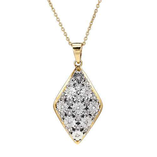 0.12ctw Diamond Pendant in 925 Sterling Silver with 14K Yellow Gold Finish
