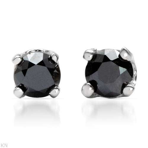 0.25ctw Black Diamond Studs in 925 Sterling Silver