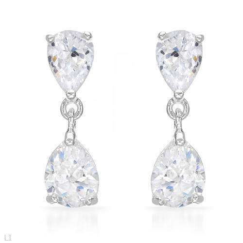 4.10ctw Drop Earrings in Silver