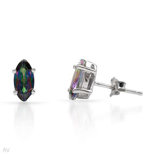 1.20ctw Mystic Topaz studs in Silver