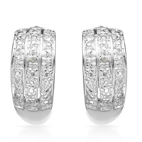 **GORGEOUS**0.02ctw Diamond Earrings in 925 Sterling Silver**